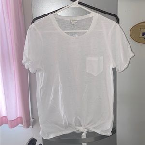 NWT JCrew white t-shirt with tie front
